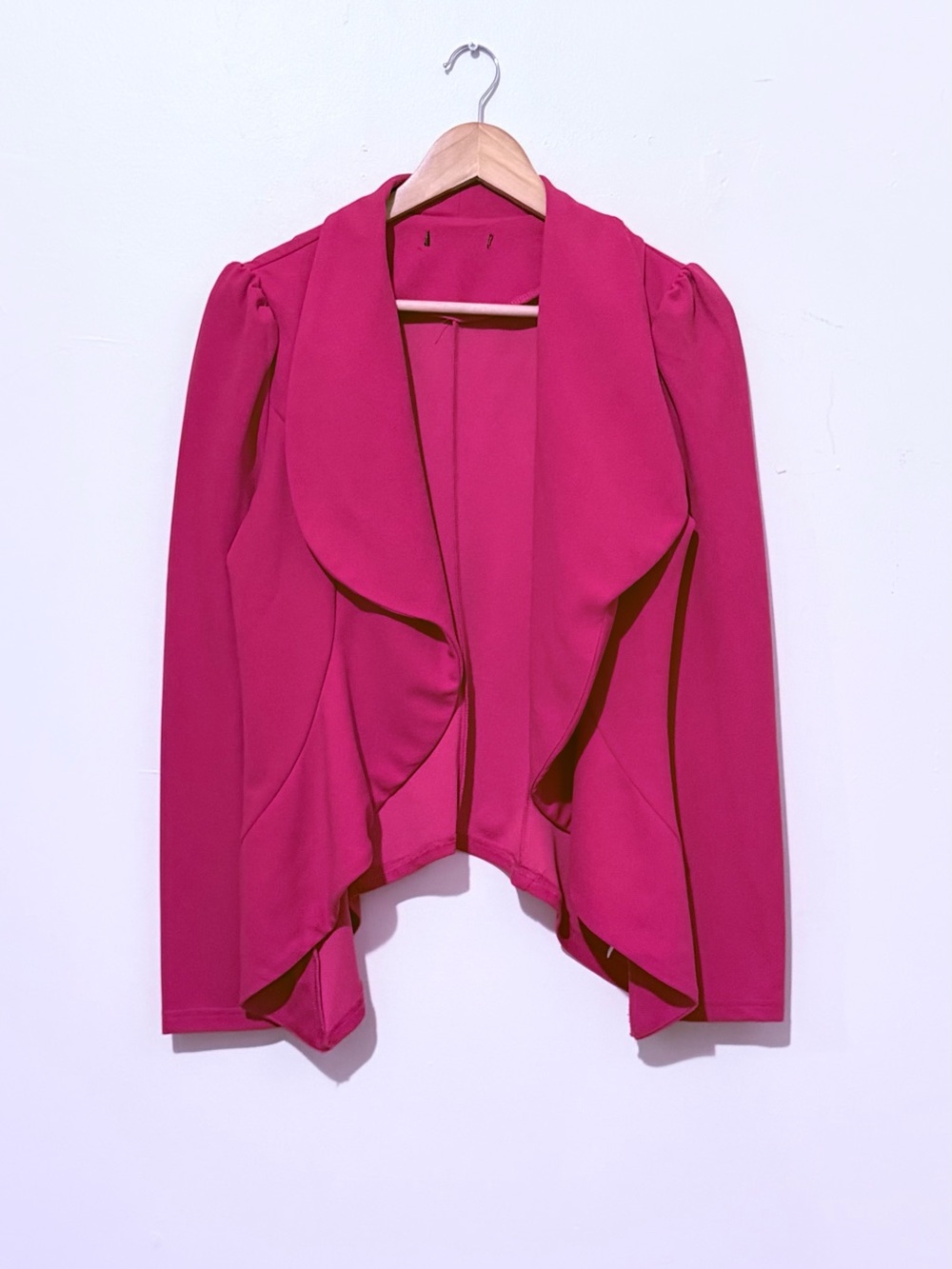 Women's Red Draped Waterfall Blazer